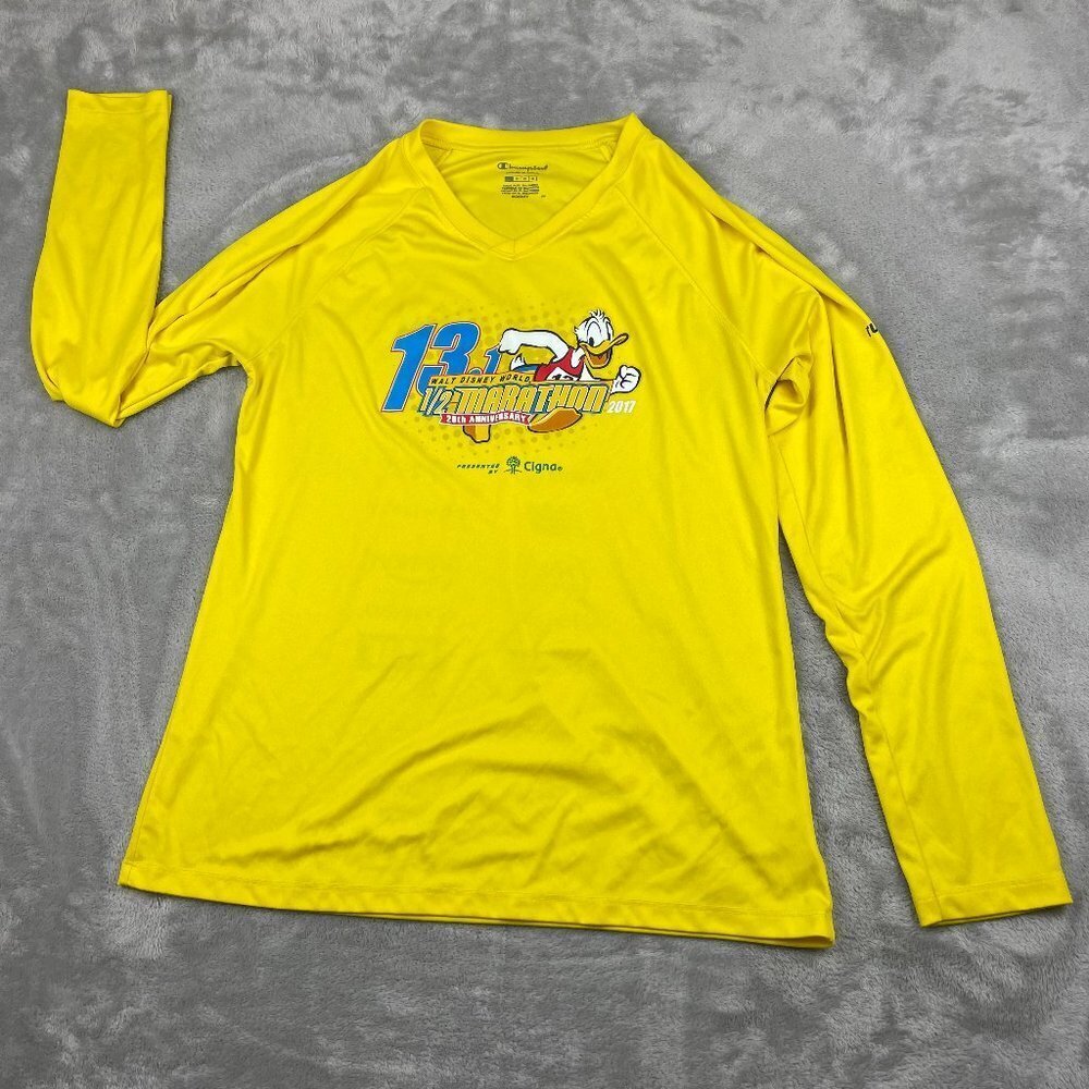 Disney Half Marathon 2017 Race Shirt Long Sleeve Women's Large Champions